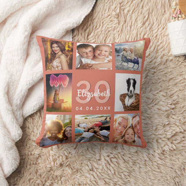 Coussin Anniversaire terre cuite photo collage femme (Couverture)