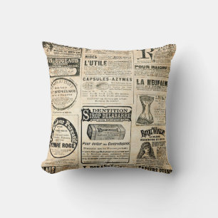 Coussin Annonce de journal français 1897