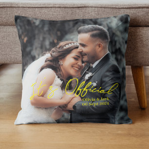 Coussin Annonce de mariage officiellement liée