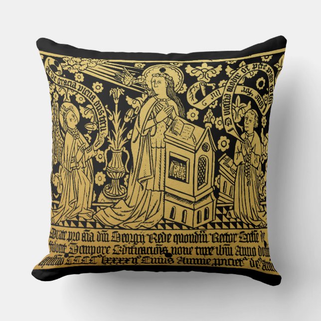 Coussin Annonciation en caoutchouc en laiton Tudor Mary An (Recto)