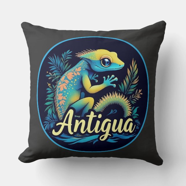 Coussin Antigua Island Caribbean Gecko (Recto)