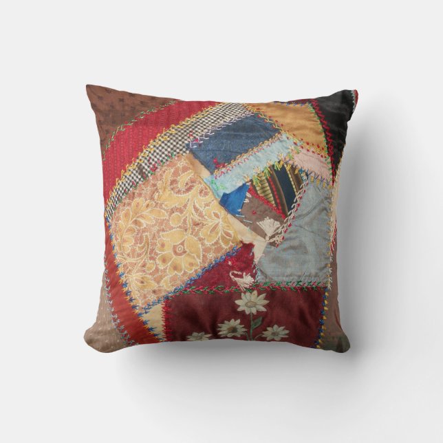Coussin Antique, époque victorienne, Carré de courtepointe (Recto)