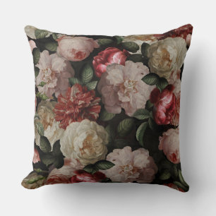 Coussin Antique Jan Davidsz. de Heem Fleurs Roses luxurian