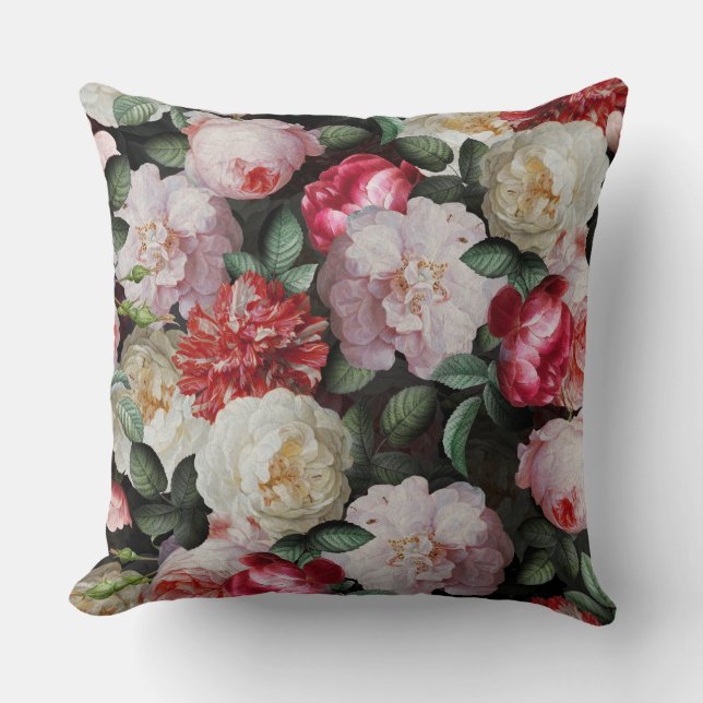 Coussin Antique Jan Davidsz. des Roses luxuriants (Recto)
