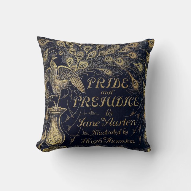 Coussin Antique Jane Austen Fierté et préjugé Peacock (Recto)
