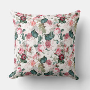 Coussin Antique Nostalgale Redouté Rose Motif rose