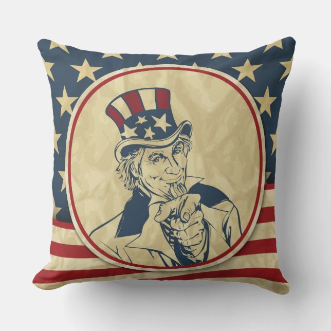 Coussin antique oncle sam (Recto)