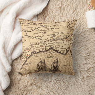 Coussin Antique vieille carte inspirée (3)
