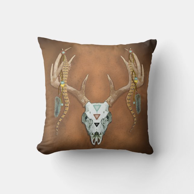 Coussin Antlers crâniens de cerfs Vintages (Recto)