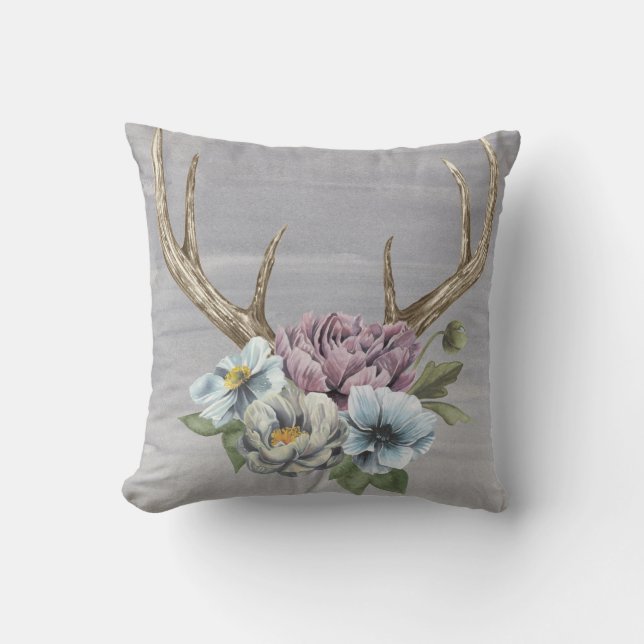 Coussin Antlers floraux de cerfs (Recto)