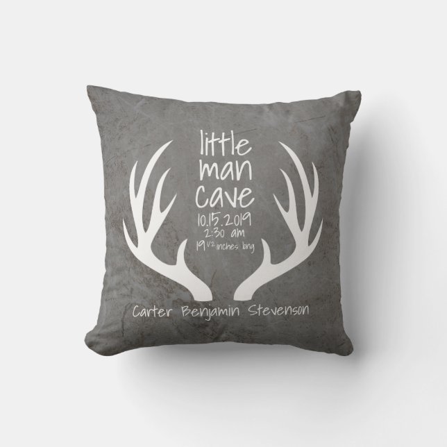 Coussin Antlers rustiques petite chambre d'homme statistiq (Recto)