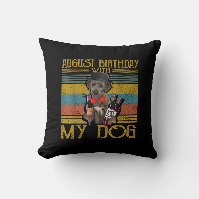 Coussin Août Anniversaire Avec Mon Irlandais Wolfhound Dog (Recto)