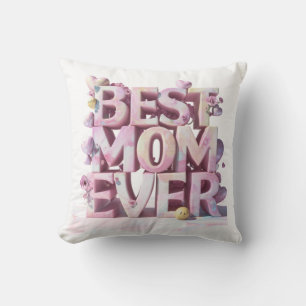 Coussin *~ AP72 Fête des Mères MEILLEUR MÈRE JAMAIS Coeurs