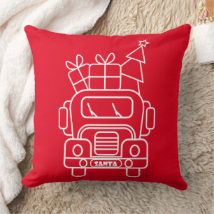 Coussin Aperçu camion de Noël Père Noël voiture vue avant