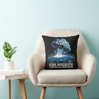 Coussin Apocalypse Azure – J'ai Survécu à la Grande Panne