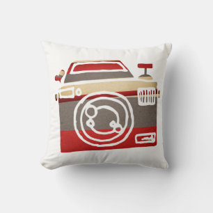 Coussin Appareil Photo Rouge Mignon Amour Coeur Graphisme 