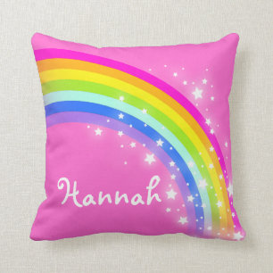 coussin appelé par fille de rose d'arc-en-ciel