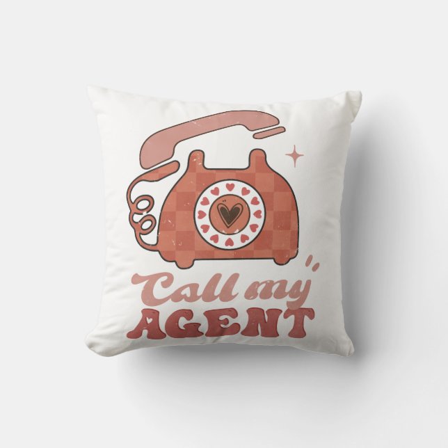 Coussin Appelez mon agent Funny Valentine's Day (Recto)