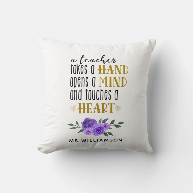 Coussin Appréciation de l'enseignant cadeau personnalisé e (Recto)