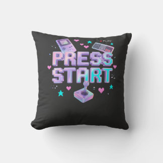 Coussin Appuyez sur Start Y2K Rétro Gaming Arcade Chrome 9