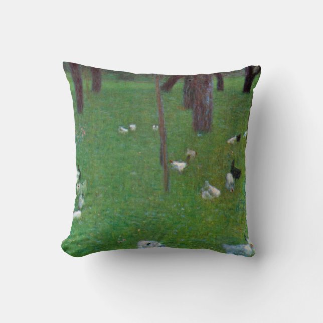 Coussin Après la pluie, poulets de jardin par Gustav Klimt (Recto)