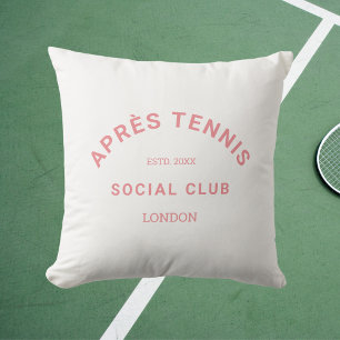 Coussin Après le Tennis Social Club Custom Pink Crest