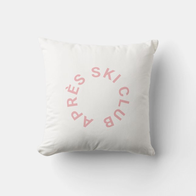 Coussin Après Ski Club Hiver Icy Pink Ski Crest (Recto)