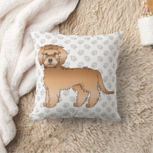 Coussin Apricot Mini Goldendoodle Cute Cartoon Chien & Pât