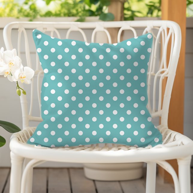 Coussin Aqua Blue pois (Créateur téléchargé)