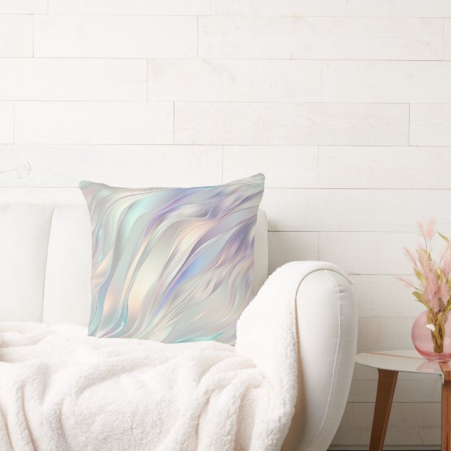Coussin Aqua Blue Purple Pearl Blanc (Canapé)