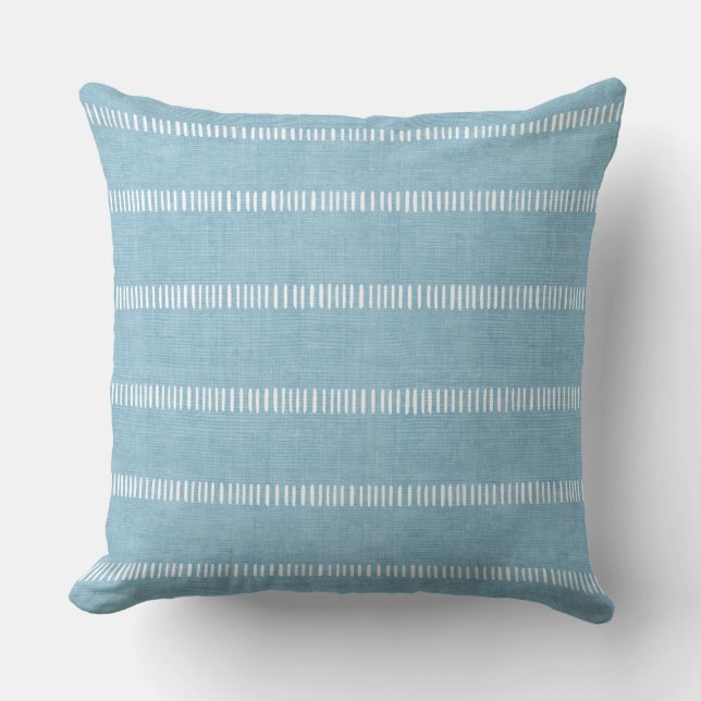 Coussin Aqua Blue Stripes Jeu d'oreiller (Recto)