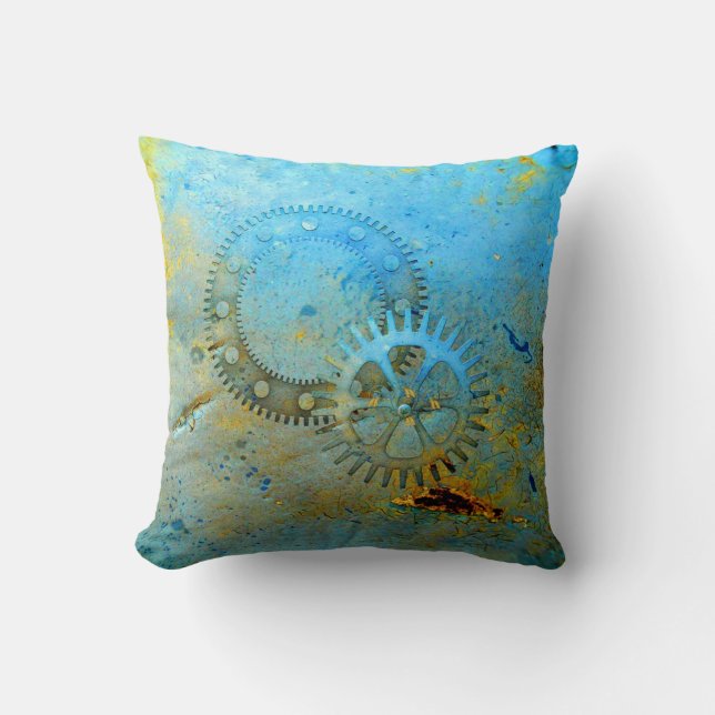 Coussin Aqua Gears Steampunk (Recto)