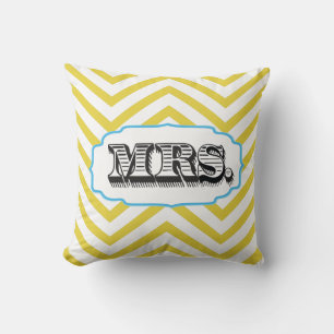Coussin Aqua & n'importe quelle couleur Mme Bride Zig Zag 