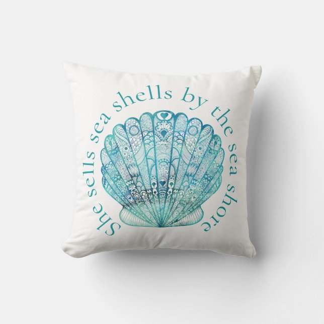 Coussin Aqua Sea Shell (Recto)