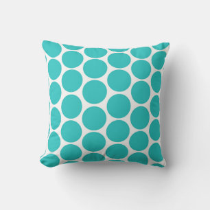 COUSSIN AQUA VERT MODERNE, POIS BLANCS