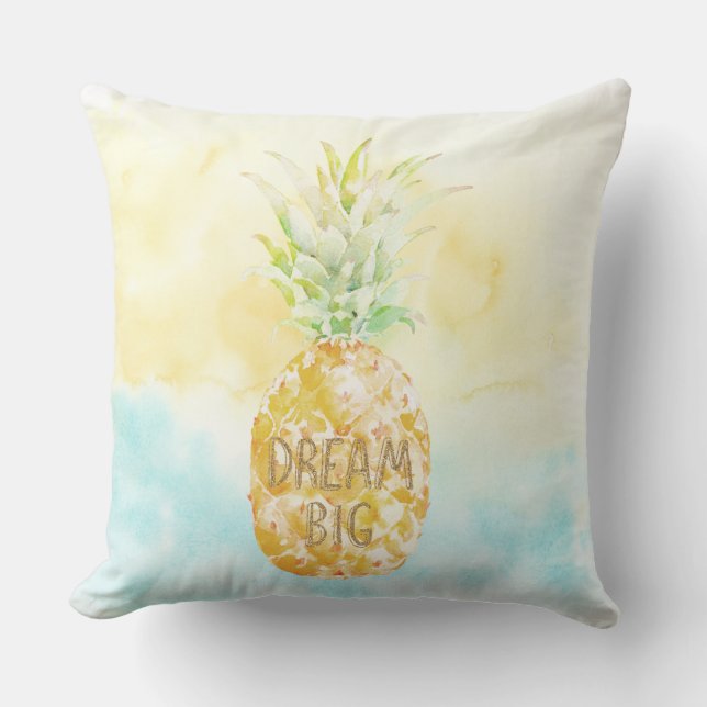 Coussin Aqua Yellow Pineappé Gold Dream (Recto)