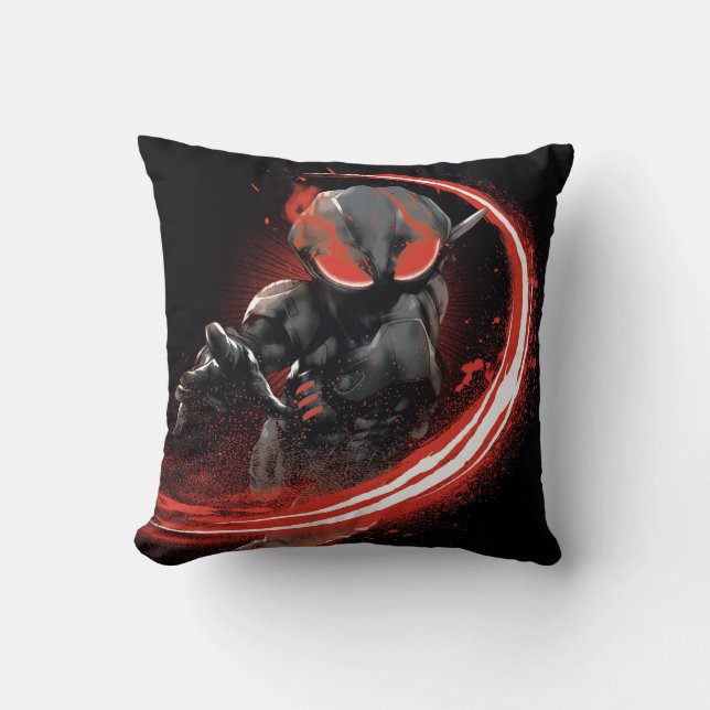 Coussin Aquaman | Black Manta Red Swipe Graphic (Recto)