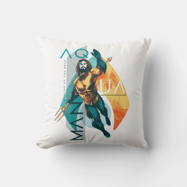 Coussin Aquaman | Modernist Aquaman Collage (Recto)