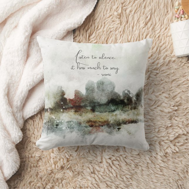Coussin Aquarelle Abstraite Rumi Citation Cadeau (Couverture)