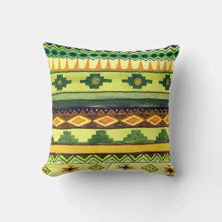 Coussin Aquarelle africaine, illustration motif vibrante.