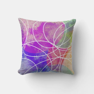 Coussin aquarelle artistique abstraite et colorée