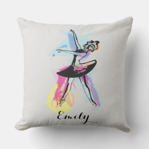 Coussin Aquarelle Ballerina Dancer Customisée