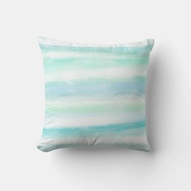 Coussin Aquarelle blanche bleu marine (Recto)