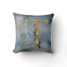 Aquarelle Bleu Gris Or T Monogramme Écouteur