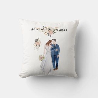 Coussin Aquarelle cadeau Mariage Anniversaire élégant flor