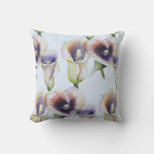 Coussin Aquarelle Calla Lys dans les couleurs dégradées