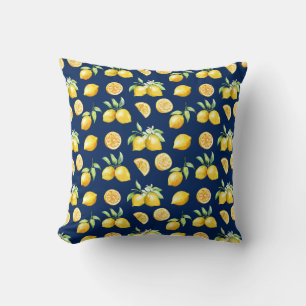 Coussin Aquarelle Citrons Vert sur Arrière - plan de la Ma