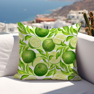 Coussin Aquarelle Citrus Limes Motif été