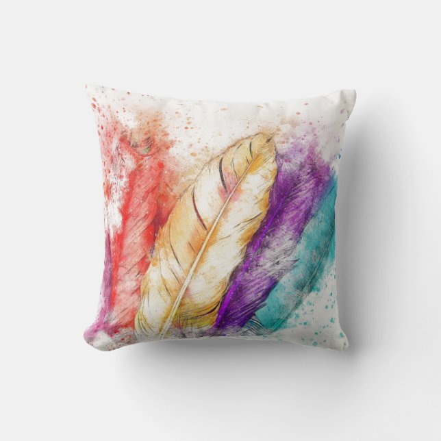 Coussin Aquarelle colorée (Recto)