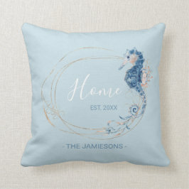 Coussin Aquarelle côtière double face Seahorse coutume Le